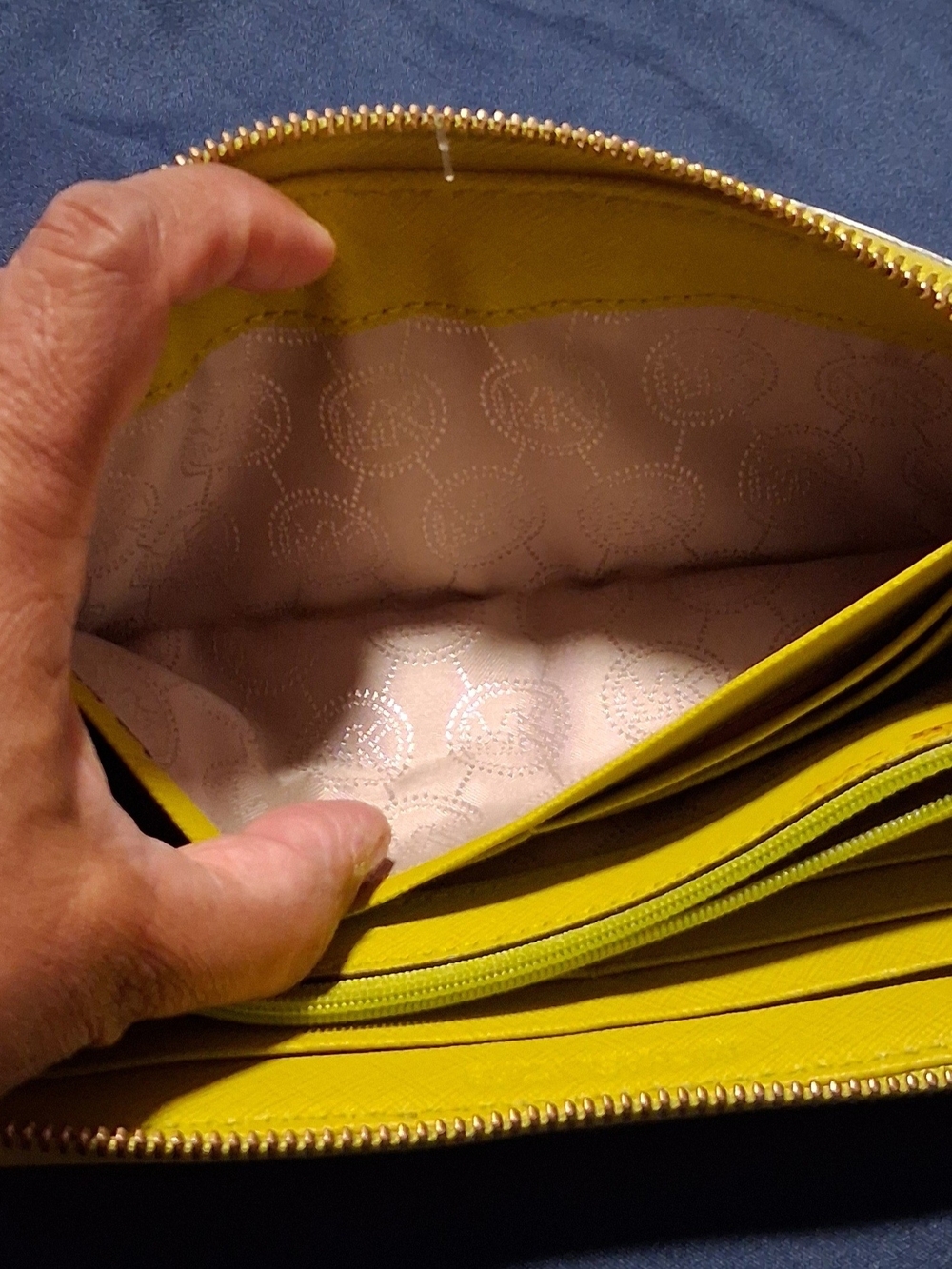 Michael Kors Lemon Yellow Zip-Around Leather Wallet